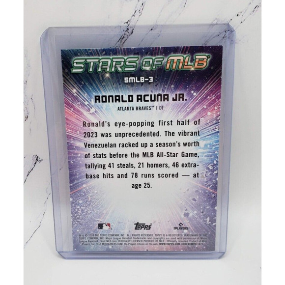 2024 Topps Series 1 Stars of MLB Ronald Acuna Jr. #SMLB-3 Atlanta Braves - Picture 2 of 4